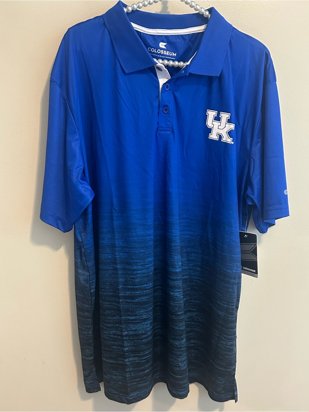 NEW Colosseum Kentucky Wildcats Polo Mens XL Extra Large Blue Ombre Gradient